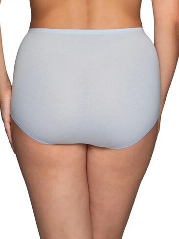 Vanity Fair Women's High Waisted Underwear, Full Coverage Ladies Panties, Perfectly Yours Briefs, Cotton - Shirting Blue/Star White/Carless Lilac, 6 in Saudi Arabia