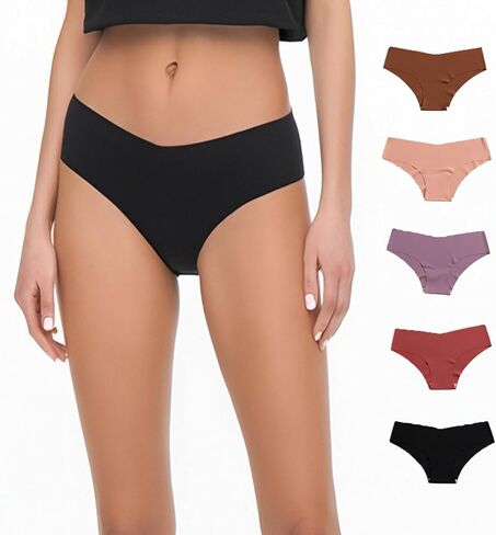 WHITECONCH Women's Seamless Underwear 5-Pack - No Show Hipster Briefs, Cooling Breathable Panties for Everyday Comfort in Saudi Arabia