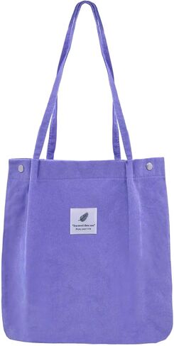 حقيبة TeeYee Corduroy Tote Bag حقائب يد كاجوال حقيبة Crossbady ذات سعة كبيرة للتسوق حقائب الكتف وحقائب العمل وحقيبة السفر | حقيبة للمتسوقين، قفل بالإطباق، جيوب متعددة، تصميم متعدد الأنماط in Kuwait