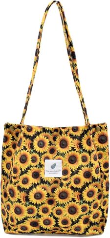 حقيبة TeeYee Corduroy Tote Bag حقائب يد كاجوال حقيبة Crossbady ذات سعة كبيرة للتسوق حقائب الكتف وحقائب العمل وحقيبة السفر | حقيبة للمتسوقين، قفل بالإطباق، جيوب متعددة، تصميم متعدد الأنماط in Kuwait