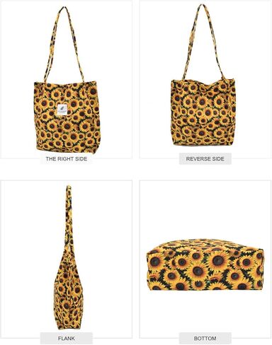 حقيبة TeeYee Corduroy Tote Bag حقائب يد كاجوال حقيبة Crossbady ذات سعة كبيرة للتسوق حقائب الكتف وحقائب العمل وحقيبة السفر | حقيبة للمتسوقين، قفل بالإطباق، جيوب متعددة، تصميم متعدد الأنماط in Kuwait