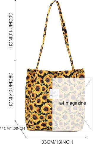 حقيبة TeeYee Corduroy Tote Bag حقائب يد كاجوال حقيبة Crossbady ذات سعة كبيرة للتسوق حقائب الكتف وحقائب العمل وحقيبة السفر | حقيبة للمتسوقين، قفل بالإطباق، جيوب متعددة، تصميم متعدد الأنماط in Kuwait