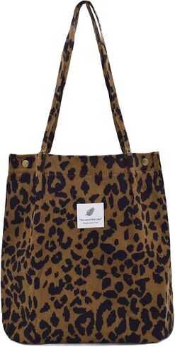 حقيبة TeeYee Corduroy Tote Bag حقائب يد كاجوال حقيبة Crossbady ذات سعة كبيرة للتسوق حقائب الكتف وحقائب العمل وحقيبة السفر | حقيبة للمتسوقين، قفل بالإطباق، جيوب متعددة، تصميم متعدد الأنماط in Kuwait