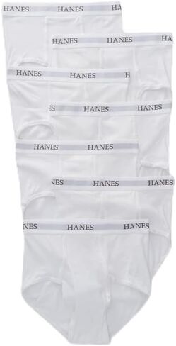 سراويل داخلية بلاتينيوم للرجال من Hanes - 7 قطع Y764P7، أبيض، M in Saudi Arabia