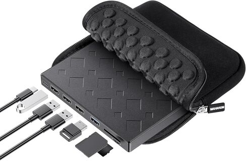 محرك الأقراص المضغوطة/DVD الخارجية لجهاز الكمبيوتر المحمول ، USB 3.0 & USB C DISC CRINS CD Burner Ultra-Slim DVD Player لقارئ قرص الكمبيوتر المحمول متوافق مع PC Desktop Windows 11/10/8 Linux MAC Mac Mac Pro/Air in Kuwait