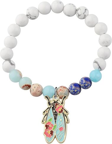 WSNANG Inspirational Cicada Gift Cicada Lover Bracelet Cicada Insect Charm Entomologist Gift Cicada Themed Jewelry in Saudi Arabia