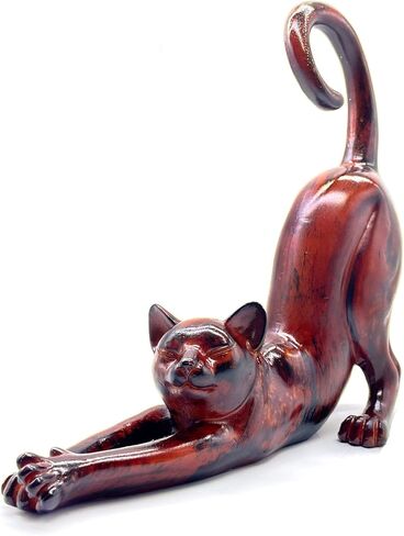 Cat Stretching Statue Figurine Sculpture Gifts for Cat Lover Art Cat Office Home Decor Desk Accessories Decoration in Saudi Arabia