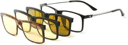Eagle Eyes 4in1 SuperSight System - The Magnetic Clip-on Glasses - Computer Lens Based Frame/Polarized Sunglass Clip-on/Night Driving Clip-on/StimuLight Low Light Clip-on in Saudi Arabia