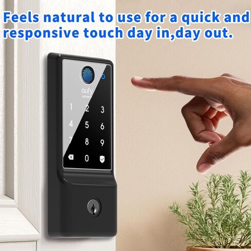【3 في 1】 علبة السيليكون لـ Eufy Security Smart Lock C220 Electronic Photeprint eleypad deadbolt مع رمز ، مع حزمة شاشة زجاجية مقسمة أسود in Saudi Arabia