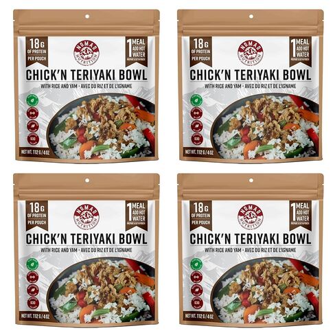 Nomad Nutrition Chick'n Teriyaki Bowl | Instant Freeze Dried Backpacking & Camping Food | Plant-Based, Non-GMO Hiking Meals with High-Energy, Vegan | 112g - 1 Pack in Kuwait