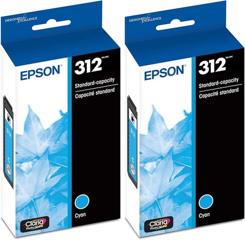 يعمل Epson 312 Claria Photo HD Ink Standard Carty Cyan Cartridge (T312220-S) مع تعبير Photo XP-8500 ، XP-8600 ، XP-8700 ، XP-15000 in Saudi Arabia