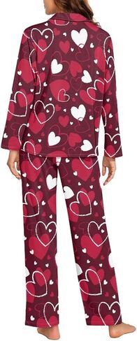 XXQGOMG Women's 2 Piece Button Up Pajamas Set Long Sleeve Blouse and Pants Sleepwear in Saudi Arabia