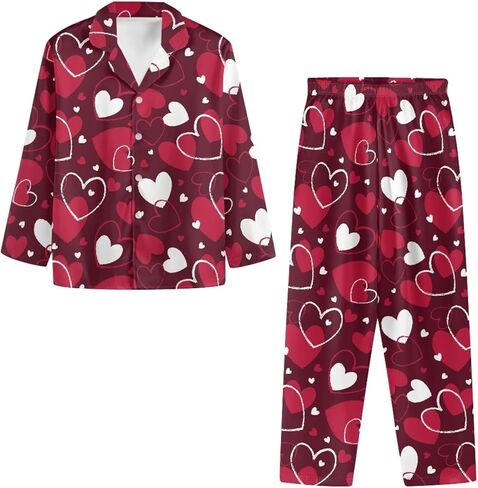 XXQGOMG Women's 2 Piece Button Up Pajamas Set Long Sleeve Blouse and Pants Sleepwear in Saudi Arabia
