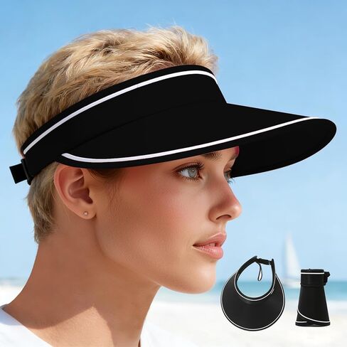 Sun Visor Hats Women Men Clip On Wide Brim Visors Hat Outdoor Sports Golf Beach Travel Tennis Caps in Saudi Arabia