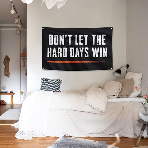 Don't Let The Hard Days Win Tapestry 3x5 FT, Inspirational Quote Wall Hanging Poster, Motivational Mental Health Decor for Bedroom, Office, Dorm, Encouragement Gift for Strength & Hope in Saudi Arabia