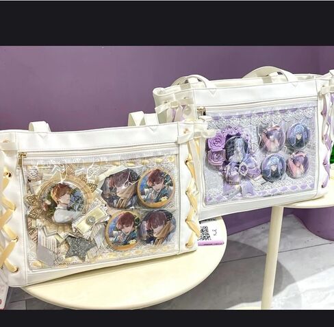 Laukie Cute Ribbon Bow Ita Tote Bag with Large Capacity and Clear Pocket (No Accessory) in Saudi Arabia
