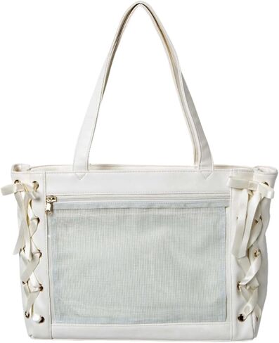Laukie Cute Ribbon Bow Ita Tote Bag with Large Capacity and Clear Pocket (No Accessory) in Saudi Arabia