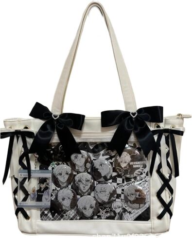 Laukie Cute Ribbon Bow Ita Tote Bag with Large Capacity and Clear Pocket (No Accessory) in Saudi Arabia