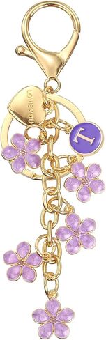 PATIKIL Initial Letter Keychain, Cute Flower Key Chain Women Bling Key Chains for Bag Backpack in Saudi Arabia