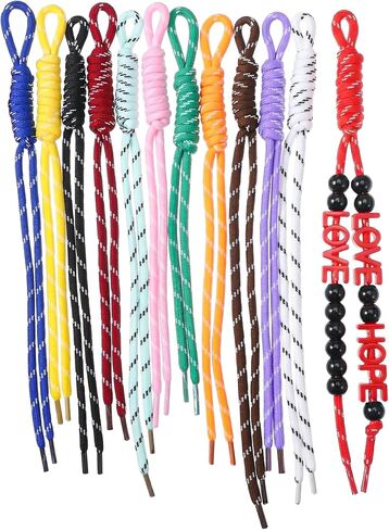 YBEATY 12Pcs Paracord Keychain Paracord Charm Bag Keychain Accessories Colorful Braided Code Charms Rope Bag Charms for Handbag Accessories Purse Hanging Ornament Water Bottle Backpacks in Saudi Arabia