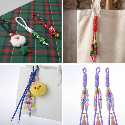 YBEATY 12Pcs Paracord Keychain Paracord Charm Bag Keychain Accessories Colorful Braided Code Charms Rope Bag Charms for Handbag Accessories Purse Hanging Ornament Water Bottle Backpacks in Saudi Arabia