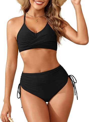 Century Star Womens High Waisted Bikini Sets - Tummy Control Swimsuits Modest Bathing Suits Two Piece Full Coverage in Saudi Arabia