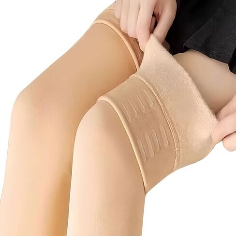 1 Pair Women's Fleece-Lined Thickened Winter Warm Over-the-Knee Socks, Silicone Anti-Slip Support in Saudi Arabia