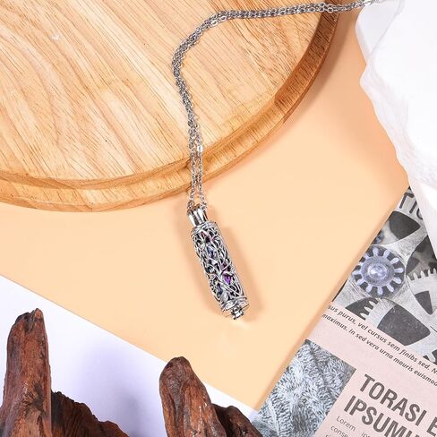 Zerlar Cremation Jewelry for Ashes Tree of Life Urn Necklace Cylinder Vial Urn Pendent Waterproof for Men Women Keepsake Ashes Necklace Pendent Loved One Memorial in Saudi Arabia
