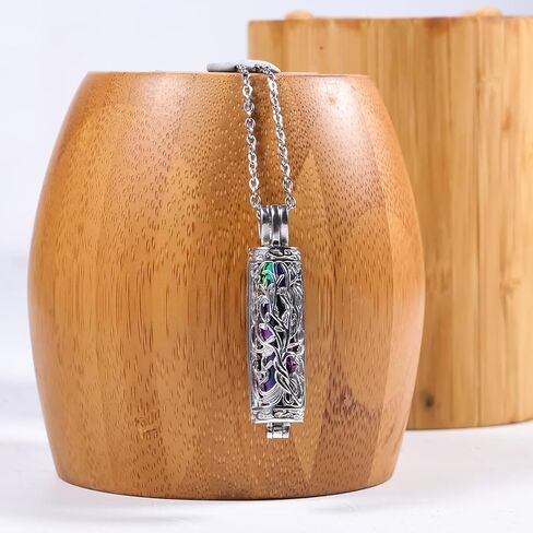 Zerlar Cremation Jewelry for Ashes Tree of Life Urn Necklace Cylinder Vial Urn Pendent Waterproof for Men Women Keepsake Ashes Necklace Pendent Loved One Memorial in Saudi Arabia