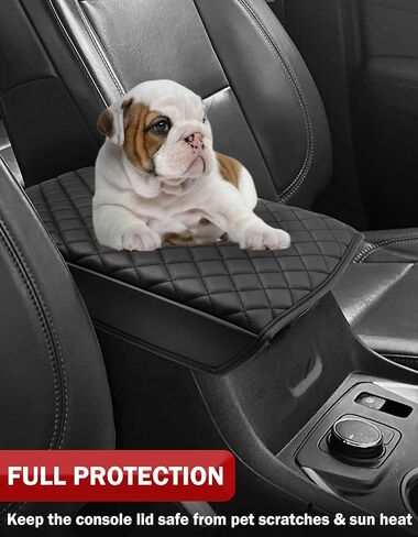 KBH Center Console Armrest Cover for 2018-2023 Chevy Traverse, Vinyl Leather, Middle Console Lid Protector Cushion Pad, Anti-Scratch, Black in Saudi Arabia