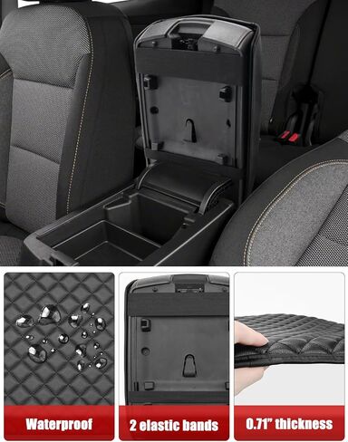 KBH Center Console Armrest Cover for 2018-2023 Chevy Traverse, Vinyl Leather, Middle Console Lid Protector Cushion Pad, Anti-Scratch, Black in Saudi Arabia