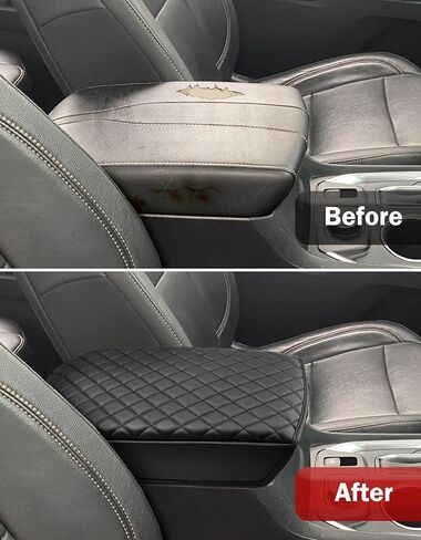 KBH Center Console Armrest Cover for 2018-2023 Chevy Traverse, Vinyl Leather, Middle Console Lid Protector Cushion Pad, Anti-Scratch, Black in Saudi Arabia