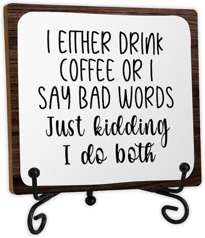 SkipTiger Gnomes Wood Sign For Coffee Bar Decor,Cute Gnome Wood Plaque With Stand,I'll Star Working When Coffee Does Sign For Cafe Bar Station Office Kitchen Decor,5x5 Inches in Saudi Arabia
