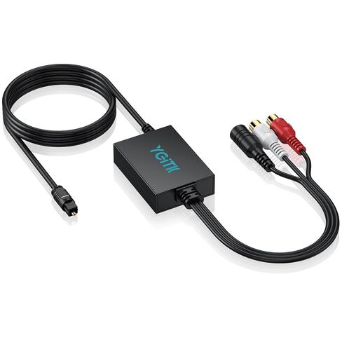 192 كيلو هرتز DAC DIGITAL إلى محول الصوت التناظري مع كبل بصري صوتي رقمي ، SPDIF TOSLINK OPTICAL إلى RCA المحول لـ HDTV و DVD و BLU-RAY ووحدات التحكم في اللعبة in Kuwait