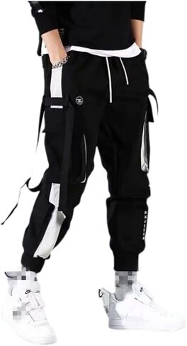 Harajuku Gothic Fashion Patchwork Black Jeans Punk Grunge Aesthetic Women Autumn Electro Pants Emo Printed Streetwear in Saudi Arabia