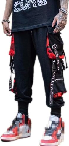 Harajuku Gothic Fashion Patchwork Black Jeans Punk Grunge Aesthetic Women Autumn Electro Pants Emo Printed Streetwear in Saudi Arabia