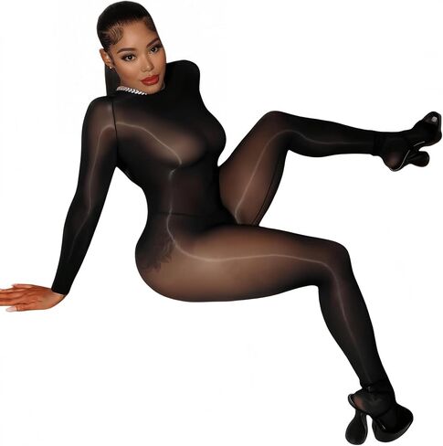KIZOIEJE المرأة النفط لامعة Bodystocking 5D شير كامل الجسم الجورب ملابس داخلية مثيرة كلوبوير in Kuwait