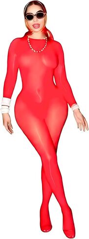 KIZOIEJE المرأة النفط لامعة Bodystocking 5D شير كامل الجسم الجورب ملابس داخلية مثيرة كلوبوير in Kuwait
