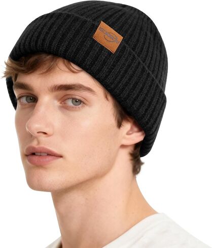 قبعة AlisOker Beanie للرجال والنساء، قبعة شتوية دافئة للجنسين، قبعة ناعمة مبطنة بالصوف in Kuwait
