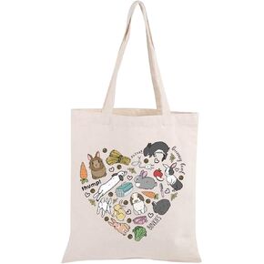 BLUPARK Bunny Canvas Tote Bag - Funny Animal Lover Gift Bag for Women in Saudi Arabia