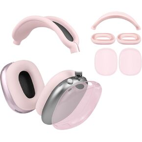 مجموعة حماية Soulwit لـ AirPods Max ، غطاء عقال + حامي TPU Case + غطاء أذن سيليكون ، ملحق مقاوم للعروع ، قابلة للغسل بسهولة ، مضاد للخلع (وردي) in Kuwait