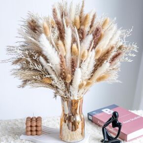104pcs ديكور العشب الطبيعي المجفف ، أصناف متعددة ترتيب الأزهار المختلط ، ديكور المنزل ، ديكور بوهو ، ديكور الزفاف ، غرفة المعيشة ، غرفة نوم ، أسلوب مزرعة ريفي (17 بوصة) in Kuwait