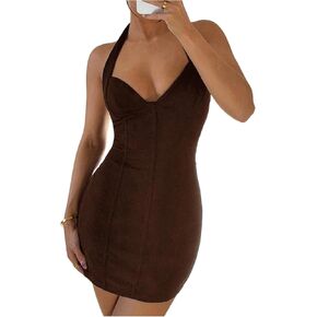 Floerns Women's Y2k Backless Halter Mini Dress Open Back Bodycon Club Night Out Dresses in Saudi Arabia