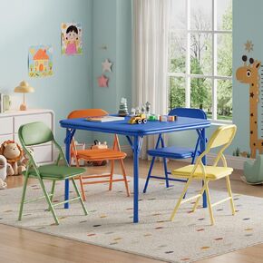 IDEALHOUSE 5 Piece Boys Girls Folding Table and Chairs Set, Activity Table and Chairs Set for Dining Room,Daycare,Classrooms in Kuwait
