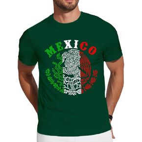 قمصان Wlen Mexico للرجال قميص العلم المكسيكي المكسيك الوطني النسر تي شيرت in Kuwait
