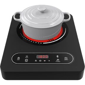 Cooktop التعريفي ، 1800 واط موقد تعريفي محمول و 10 بوصات ، مقلاة ، كوكتووب كهربائي مع 8 مستويات درجة حرارة الطاقة و 8 ، مؤقت ، 110 فولت توفير الطاقة الساخنة للتخييم المنزلي in Kuwait