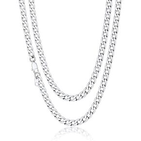 Suplight Cuban Link Chain Necklace for Men Women, Stainless Steel/Black/18K Gold Plated Chain 4mm/6mm/9mm Wide Cuban Chain Necklace, Hip Hop Jewelry 18"-30" in Saudi Arabia