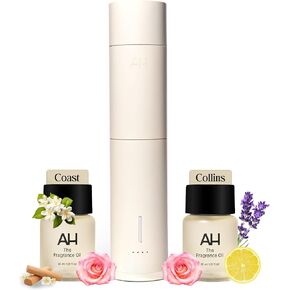 موزع روائح الهواء البارد الذكي وزيت عطري ثنائي من أورا هاوس - موزع روائح عطرية يتم التحكم فيه بواسطة تطبيق بلوتوث للمنزل (زيوت كولينز آند كوست 30 مل) - روائح مستوحاة من الفنادق، أجواء سهلة in Kuwait