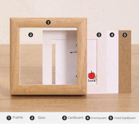 Naeutop 4x4 Wooden Shadow Box Frame Picture Frame set of 2, with 3x3 mat, Walnut Square Picture Frame with Real Glass Small Square frame for Tiny Photos, Display on Table Desk Top or Wall Hanging in Saudi Arabia
