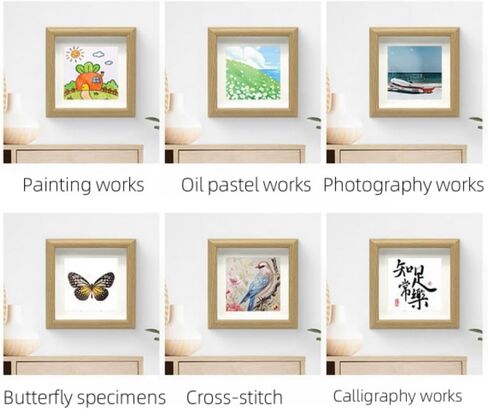 Naeutop 4x4 Wooden Shadow Box Frame Picture Frame set of 2, with 3x3 mat, Walnut Square Picture Frame with Real Glass Small Square frame for Tiny Photos, Display on Table Desk Top or Wall Hanging in Saudi Arabia